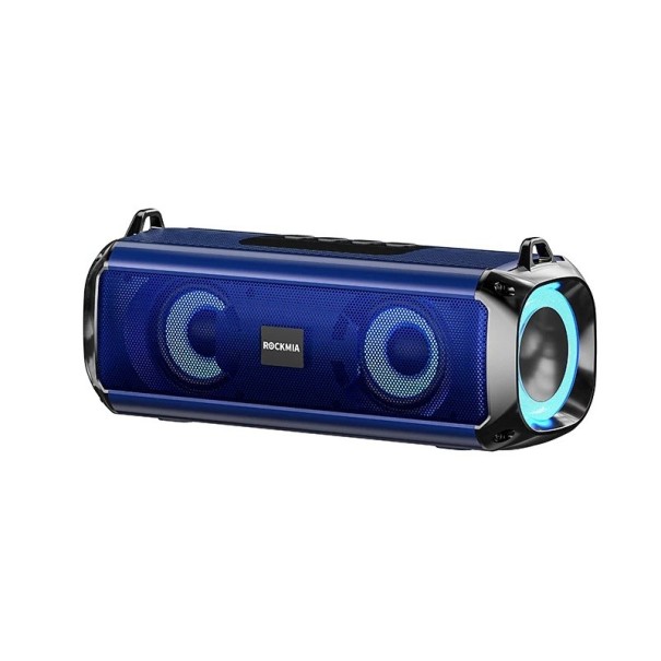 Portable Bluetooth Speaker Rockmia EBS-045 10 W RGB Lighting Microphone TWS Function TF Card Slot Rechargeable Battery 800 mAh blue