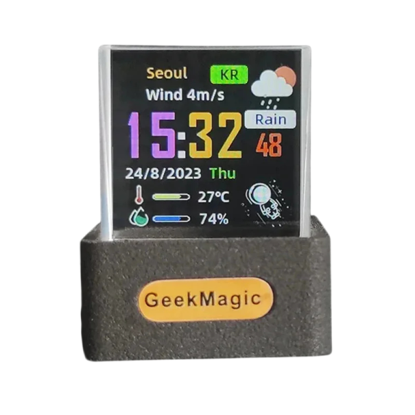 Portable Digital Weather Station with Display GIF Animation Playback Electronic Weather Forecast Desktop Meteorological Station Modern Decoration 1