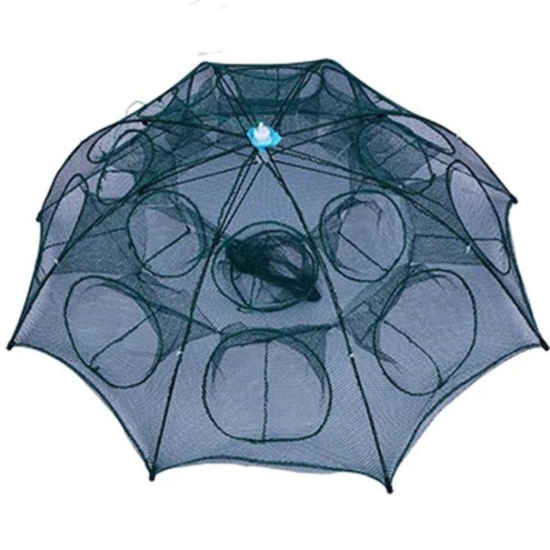 Portable Fishing Net with 16 Openings Folding Fish Trap Durable Mesh Lightweight and Compact Design for Easy Fishing Easy to Use in Freshwater and Saltwater 1