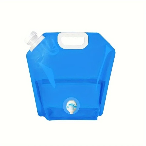Portable Foldable Water Bag 10 L with Tap Waterproof Plastic Bucket Camping Water Container Climbing Outdoor Use 1
