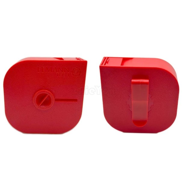 Portable Patch Dispenser for Shooting 3.5 x 10 x 10 cm Polypropylene Holder for Covering Stickers with Hook for Sport Shooters red