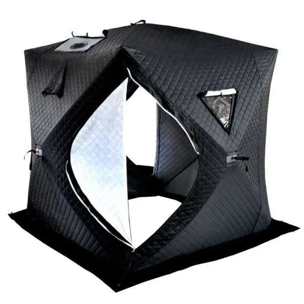 Portable Sauna Tent with Window and Chimney Opening for 3-4 People 180 x 180 x 200 cm Oxford Fabric Polyester 201T Black for Sauna Use 1