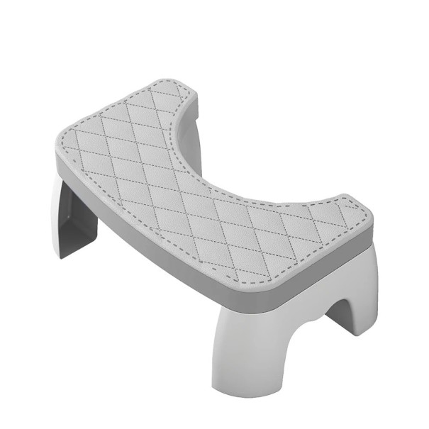 Portable U-Shaped Toilet Step Non-Slip Plastic Footstool for WC Durable Rounded Base for Toilet Toilet Stool for Feet Toilet Ottoman Curved 42 x 15 x 17 cm grey