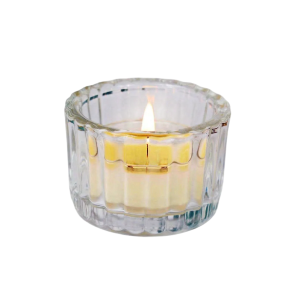 Portacandele in vetro 2 pezzi per candele tea light mini portacandele 5,5 × 4 cm supporto in vetro trasparente per candele tea light decorazione 1