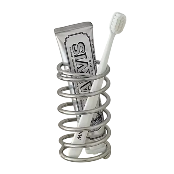 Portacepillos y cepillos de dientes de acero inoxidable para el baño 6,5x6,5x11 cm Soporte de almacenamiento para cepillos de dientes, cepillos y tubos de pasta de dientes 1