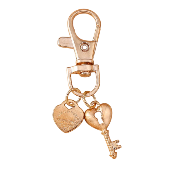 Portachiavi 6 cm Lega di zinco Chiave e cuore Portachiavi in metallo per borsa zaino Accessorio romantico elegante alla moda regalo 1