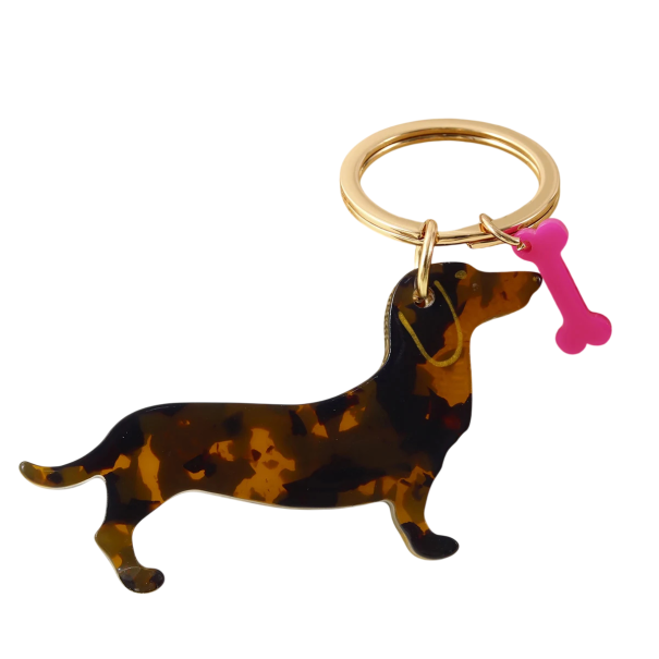 Portachiavi con cagnolino e osso 8 cm Pendente in plastica per chiavi borsa zaino accessorio carino regalo per amanti dei cani 1