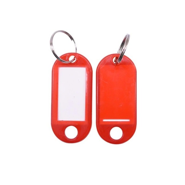 Portachiavi con etichetta 50 pz rosso