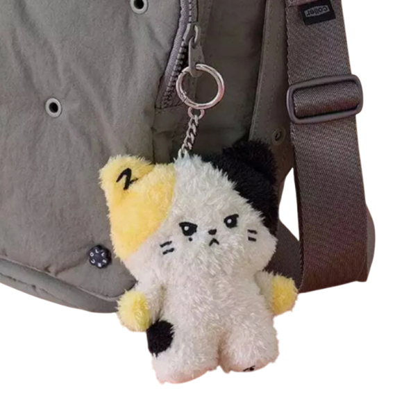 Portachiavi con gattino di peluche 12 cm Peluche e cotone PP Morbido portachiavi per chiavi zaino borsa 1