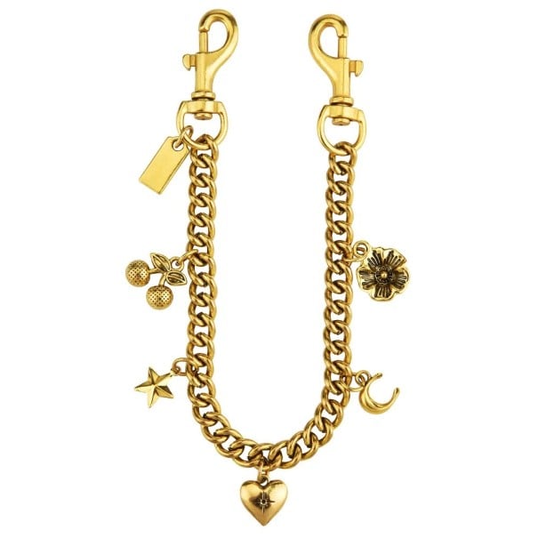 Portachiavi in lega di metallo con più piccoli ciondoli decorativi per chiavi, borse e zaini - Regalo stiloso per bambini oro