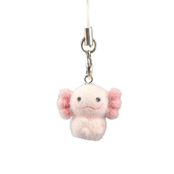 Portachiavi Universale Axolotl peloso Pendente per chiavi zaino borsa Decorazione in peluche Regalo carino per bambini rosa