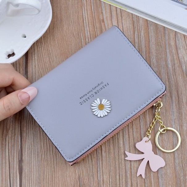 Portafoglio da donna con fiore M271 grigio