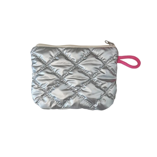 Portafoglio da donna con motivo trapuntato 16 x 11 cm materiale PU Borsa cosmetica elegante Organizer alla moda con zip Porta monete Borsa pratica 1