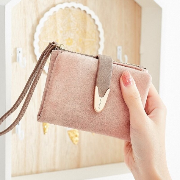 Portafoglio da donna piccolo con fibbia M348 rosa