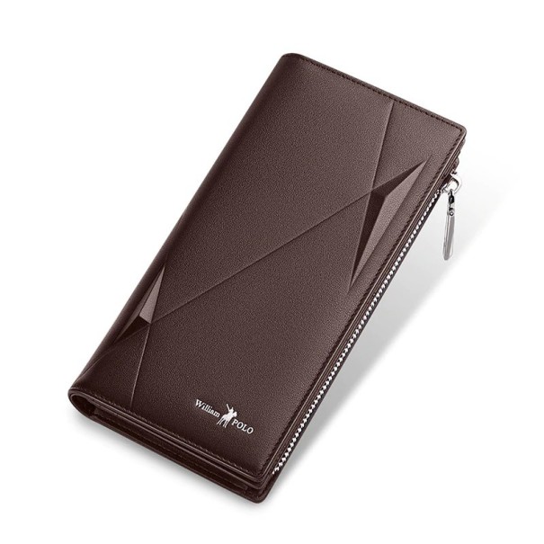 Portafoglio da uomo in pelle grande M535 marrone scuro 2