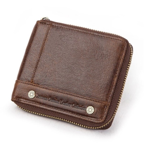 Portafoglio da uomo in pelle M643 marrone scuro