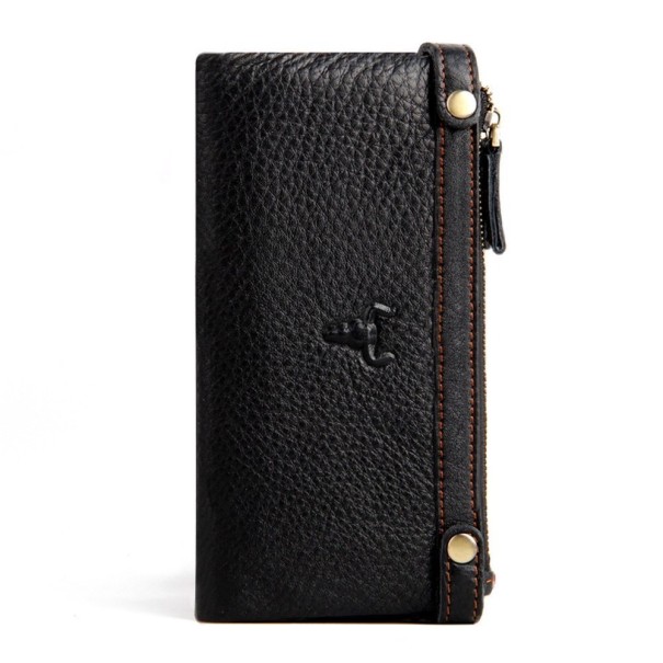 Portafoglio in pelle da uomo grande M612 nero