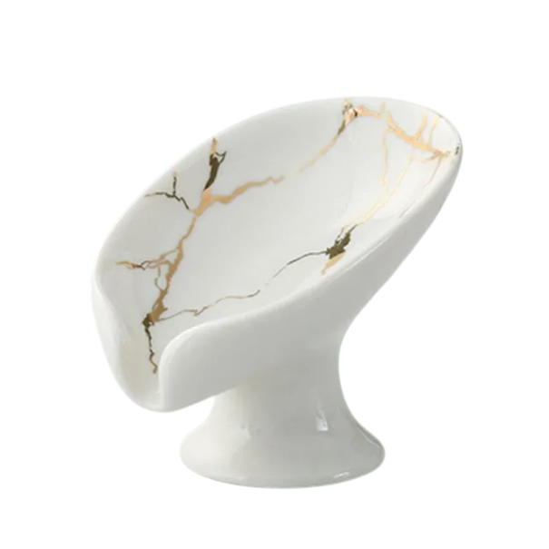 Portasapone in ceramica con foro di drenaggio Montalavabo elegante per il bagno Foro per lo scarico dell'acqua Accessori da bagno in ceramica 1