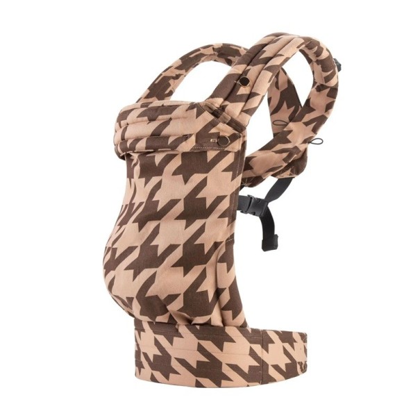 Porte-bébé avec des bretelles rembourrées et une ceinture lombaire, coton, couleur marron design à motifs, pour le port quotidien de l'enfant 1