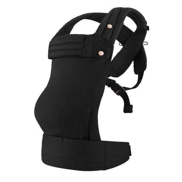 Porte-bébé avec des bretelles rembourrées et une ceinture lombaire, coton, couleur noire, pour le port quotidien de bébé et de jeune enfant 1