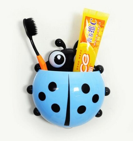Porte-brosse à dents en forme de coccinelle J2507 bleu