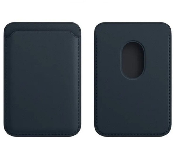 Porte-cartes en cuir avec aimant MagSafe pour iPhone noir