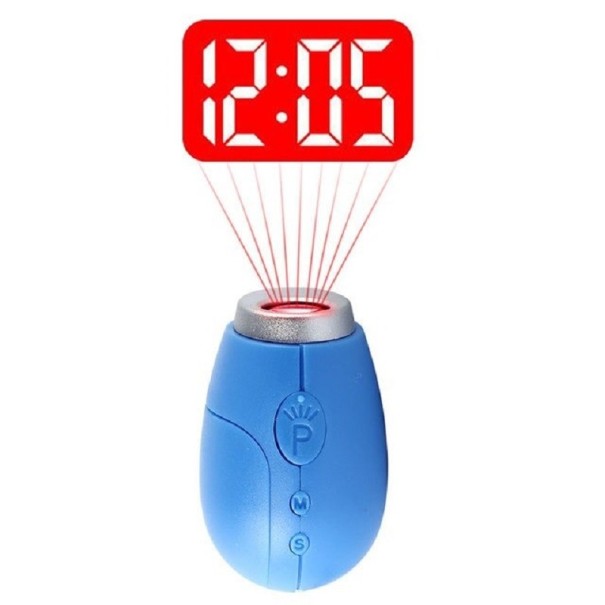 Porte-clés avec projection d'horloge G1720 bleu
