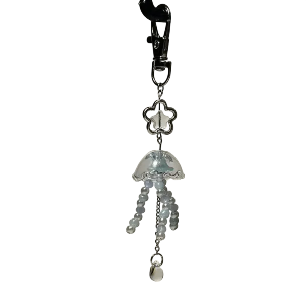 Porte-clés en métal Motif méduse et océan Porte-clés marin pour clés sac à main sac à dos Accessoire décoratif cadeau 1