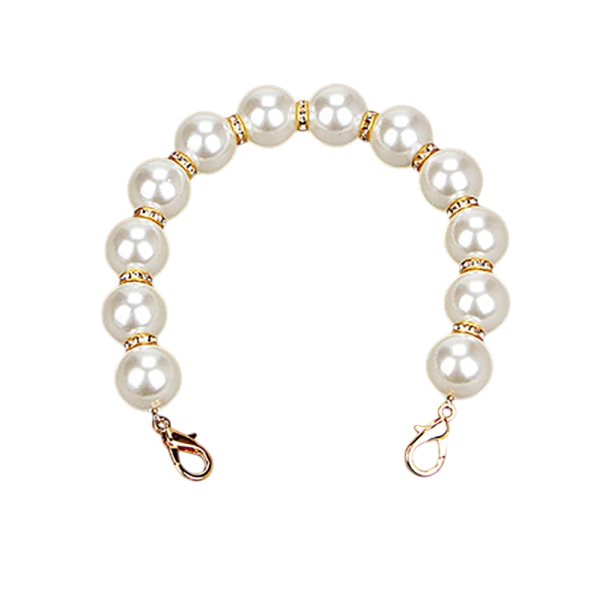 Porte-clés en perles de luxe pour sac à main 24 cm Chaîne en perles décoratives avec des anneaux décoratifs Fermeture à mousqueton Accessoire élégant pour sac à main 1