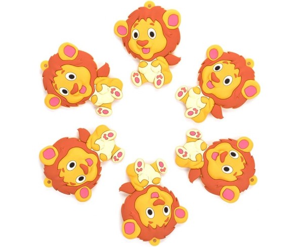 Porte-clés en silicone en forme de lion - 2 pcs 1