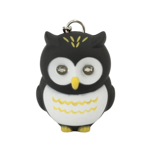 Porte-clés hibou lumineux noir