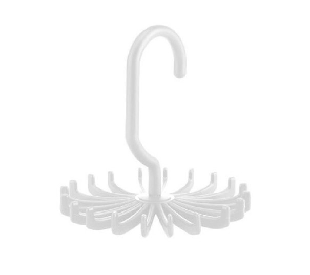 Porte-cravates et ceintures rotatif blanc