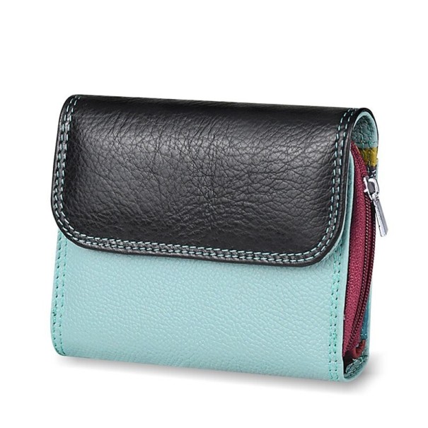 Porte-monnaie mini en cuir pour femmes M560 turquoise