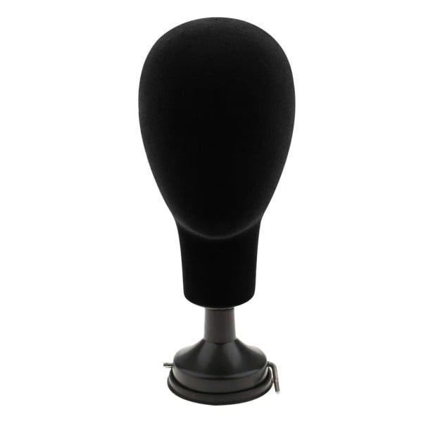 Porte-parure avec socle 26 cm de hauteur, circonférence de tête 50 cm, adapté pour chapeaux, casquettes, salons de coiffure et utilisation noir