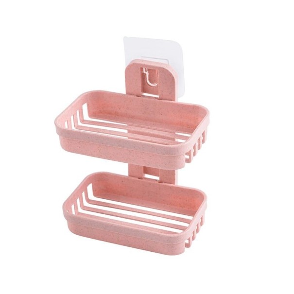 Porte-savon mural rose