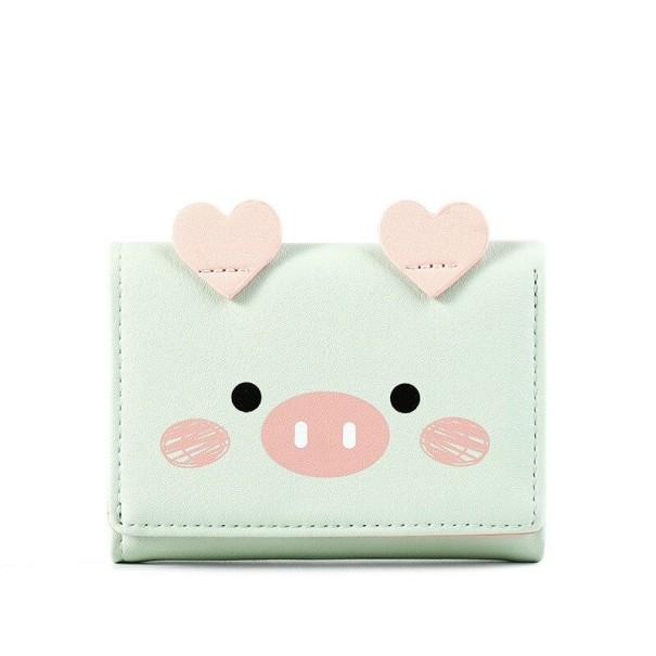 Portefeuille d'enfant avec un cochon vert clair