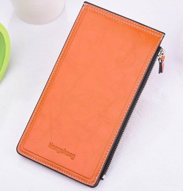 Portefeuille en cuir pour femme M198 orange