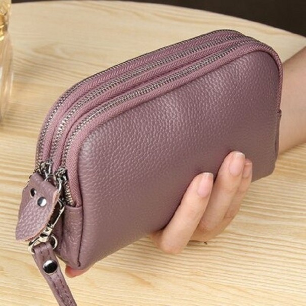 Portefeuille en cuir pour femme M254 vieux rose