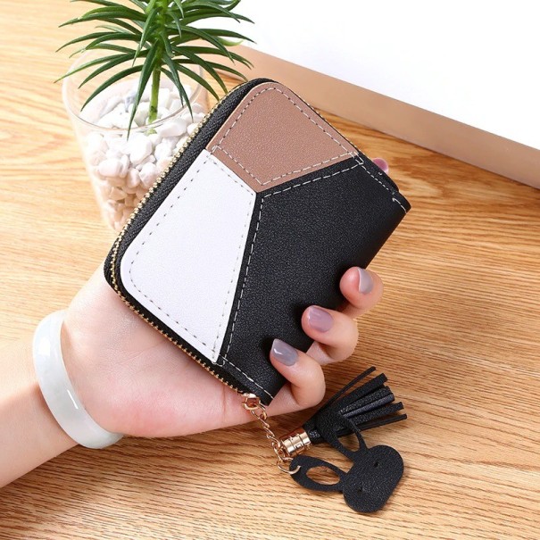Portefeuille en cuir pour femmes A2447 noir 2