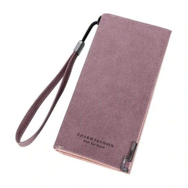 Portefeuille en cuir pour femmes M147 rose foncé