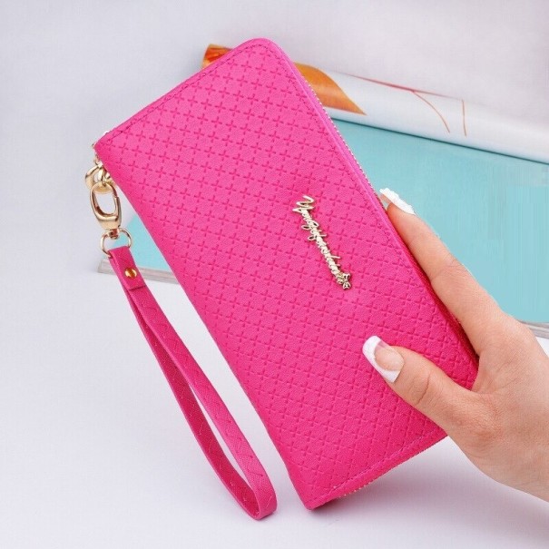 Portefeuille en cuir pour femmes M174 rose foncé