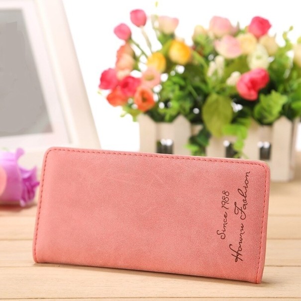 Portefeuille en cuir pour femmes M216 saumon