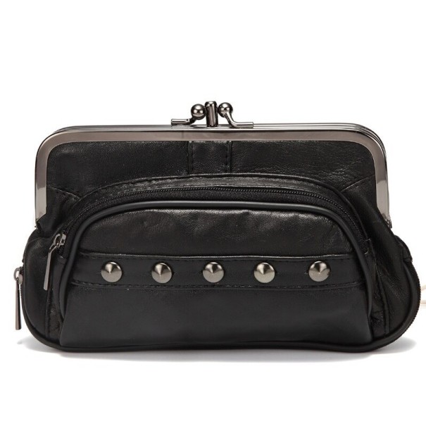 Portefeuille en cuir pour femmes M349 noir