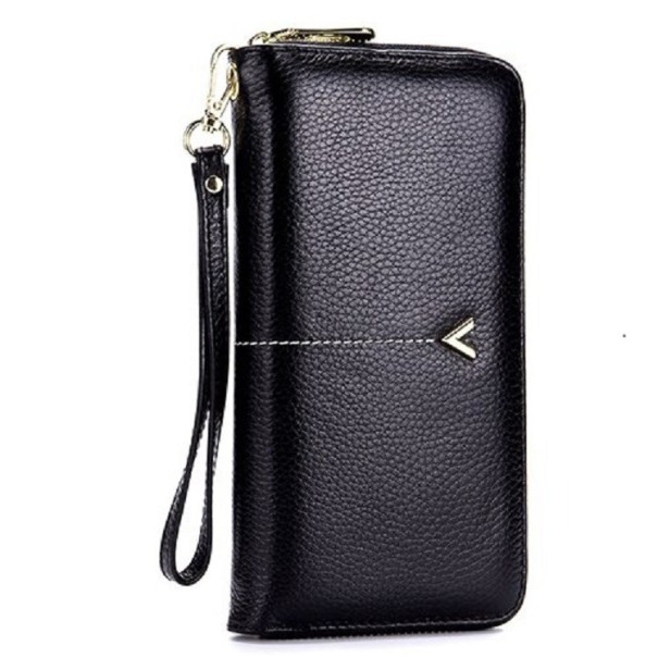 Portefeuille en cuir pour femmes M372 noir