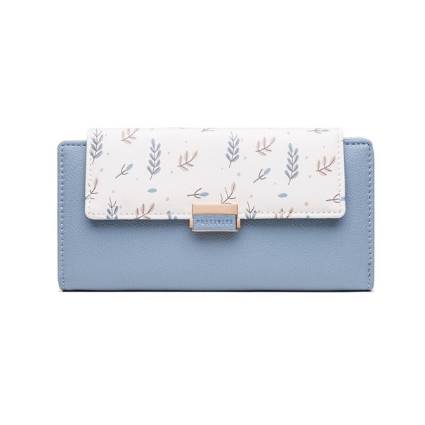 Portefeuille en cuir pour femmes M384 bleu clair