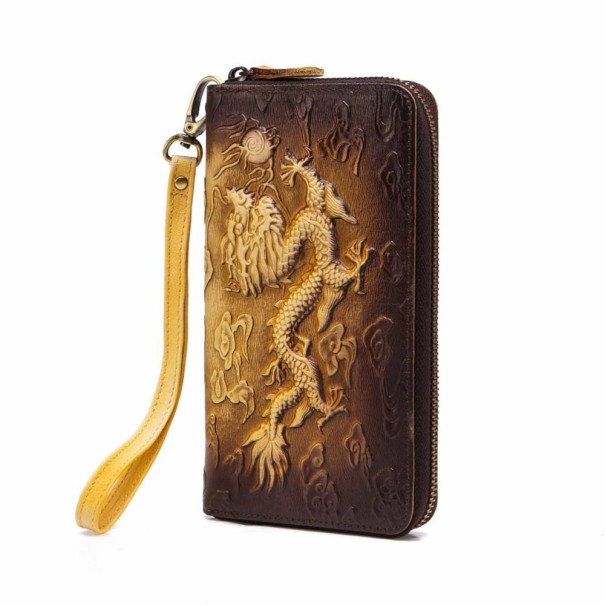 Portefeuille en cuir pour homme avec dragon 7