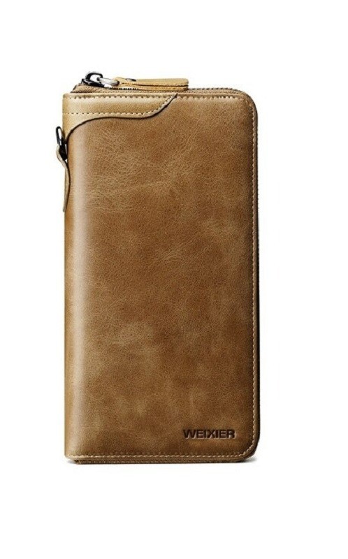 Portefeuille en cuir pour homme grand M522 marron