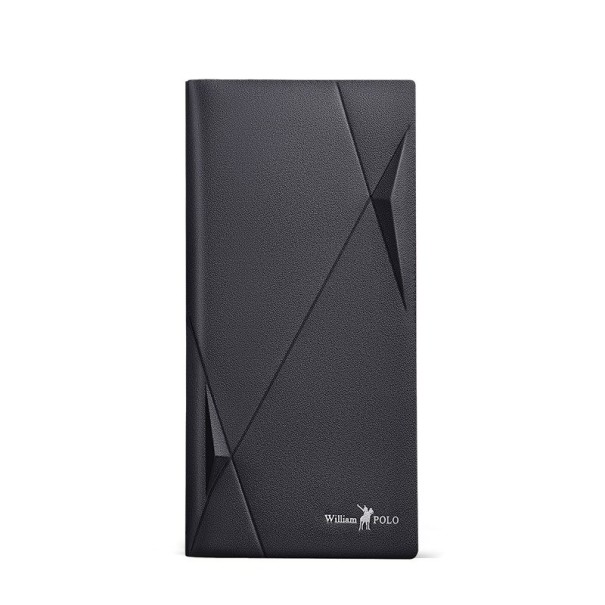 Portefeuille en cuir pour homme grand M523 noir 1
