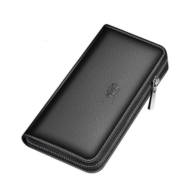 Portefeuille en cuir pour homme grand M525 noir