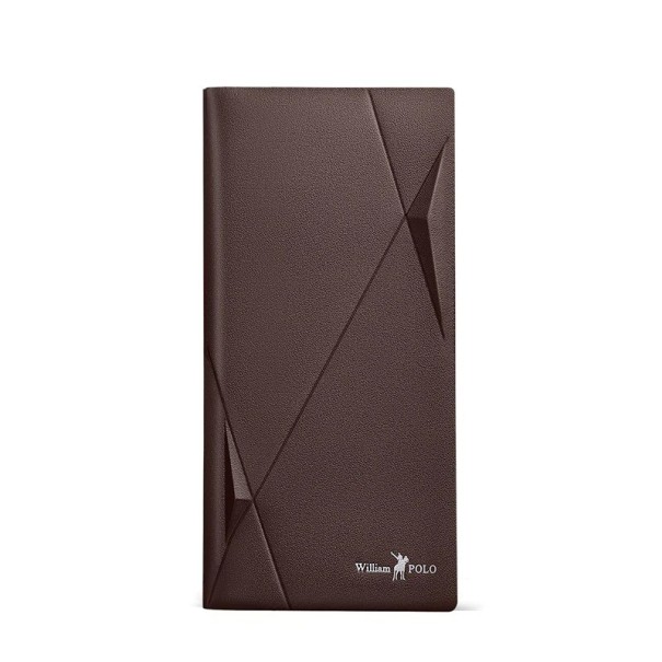 Portefeuille en cuir pour homme grand M535 marron foncé 1